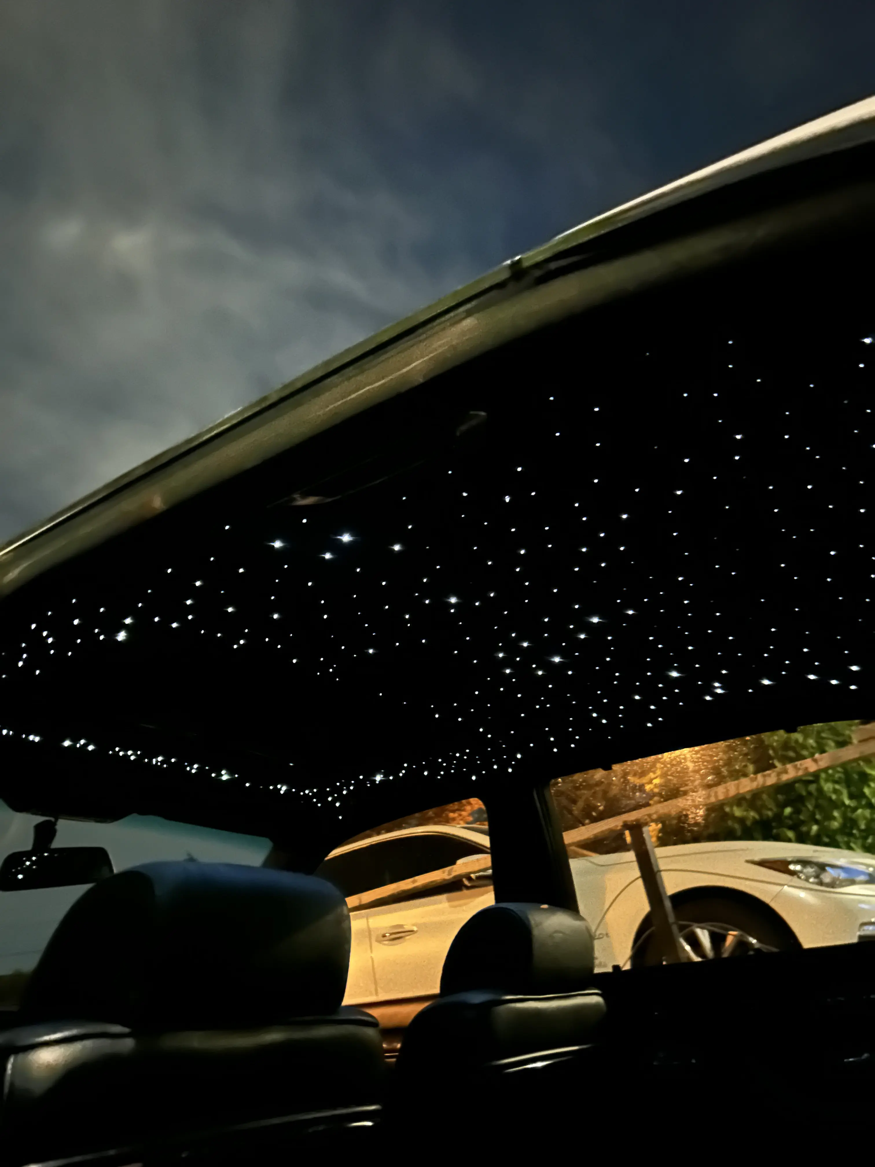 Starlight headliner in a convertible
